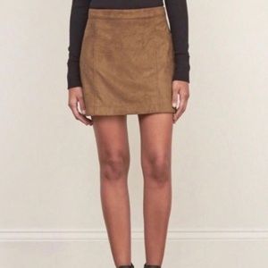 Abercrombie & Fitch Vegan Suede Mini Skirt Brown 00